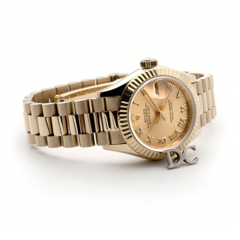 Rolex Ladies Datejust 279178 Champagne Dial with Roman Markers in Gold-fasswatch