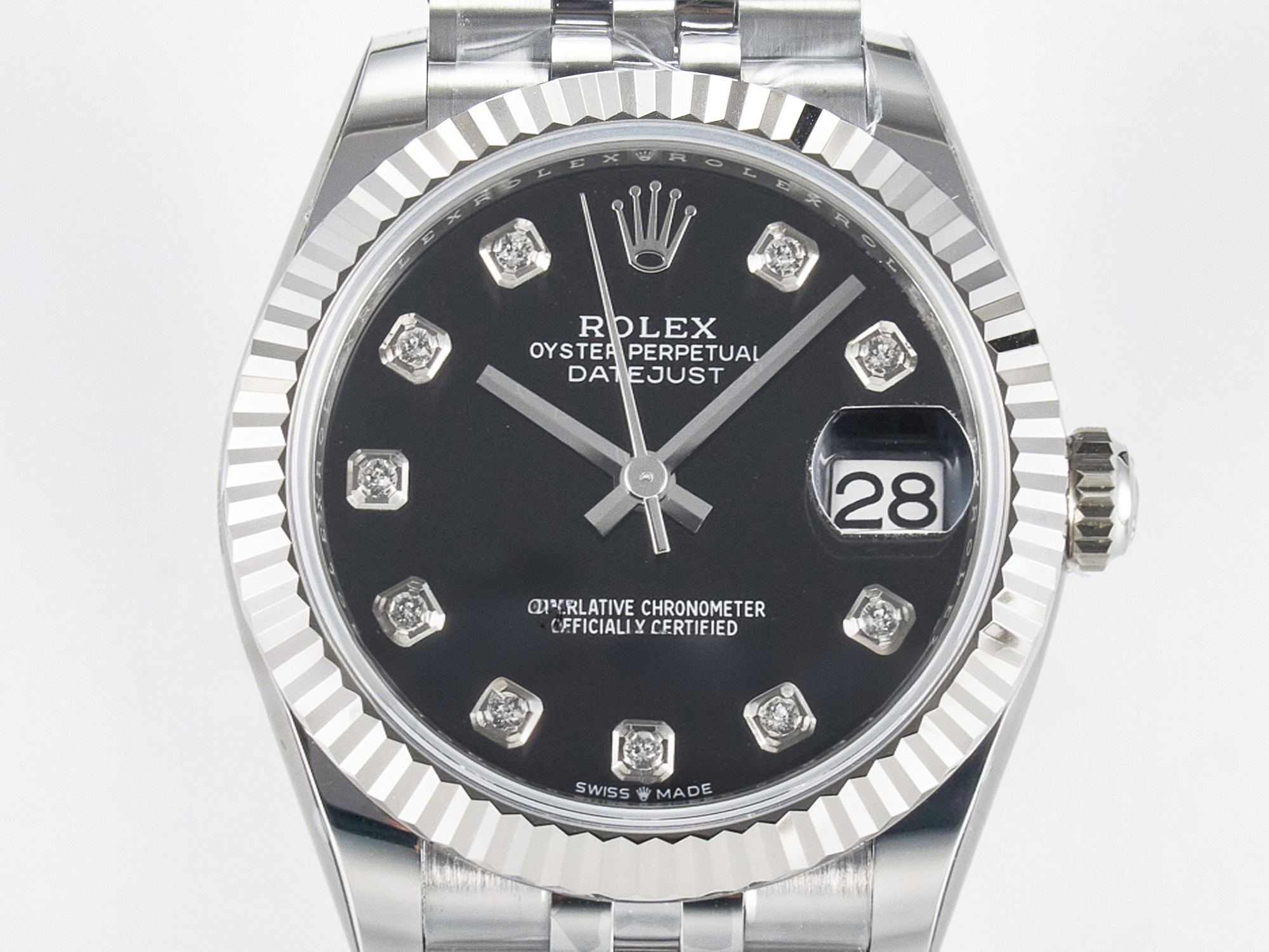 Rolex DateJust 31 278274 ARF 1:1 Best Edition 904L Steel Black Diamonds Dial on SS Jubilee Bracelet ETA 2688-fasswatch