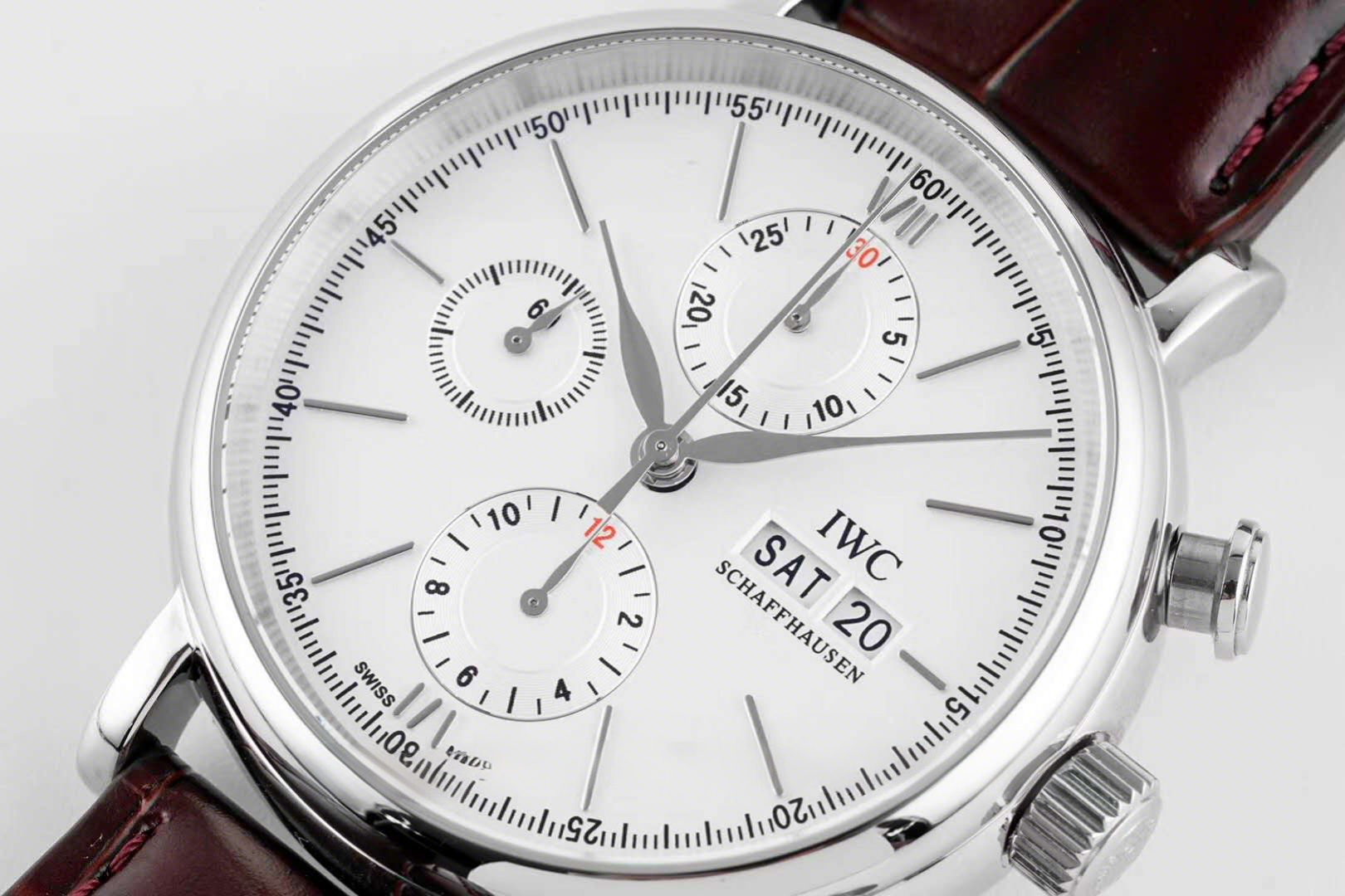 IWC Portofino Chronograph IW391027 Edition “150 Years” White Dial in Steel-fasswatch