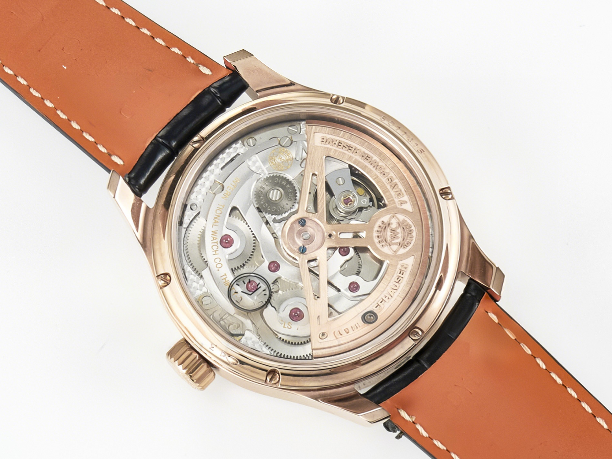 IWC IW5034 Portugieser Perpetual Calendar RG V9F 1:1 Best Edition Black Dial on Black Leather Strap A52610-fasswatch