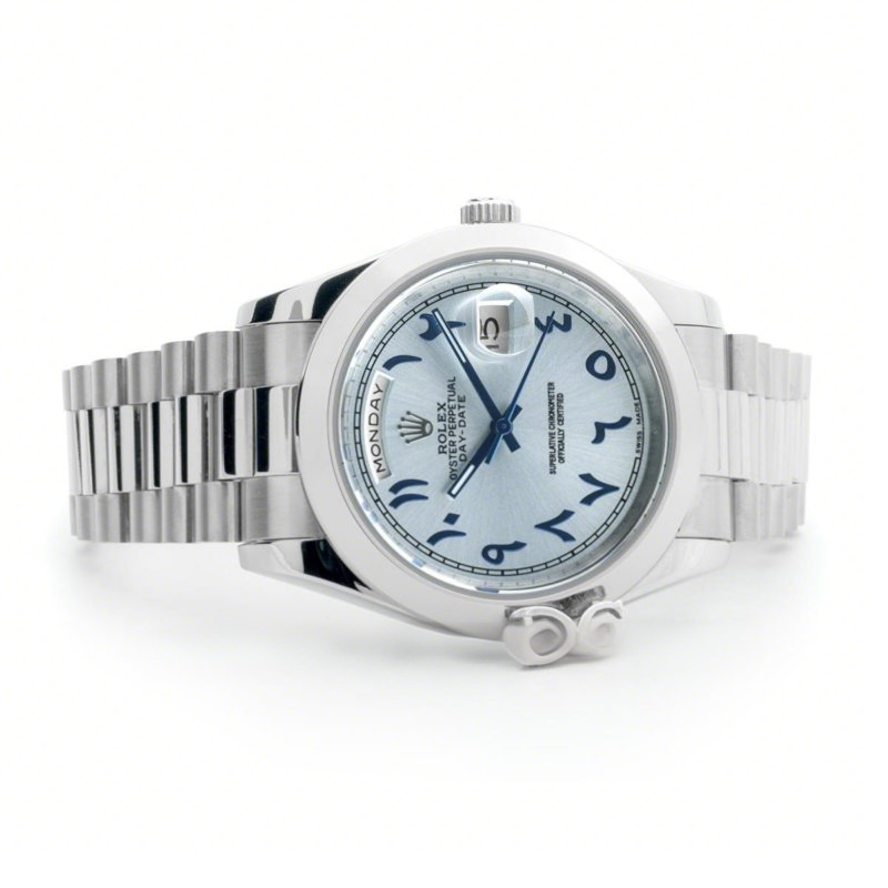 Rolex Day-Date 40 228206 Blue Dial in Steel with Arabic Markers-fasswatch