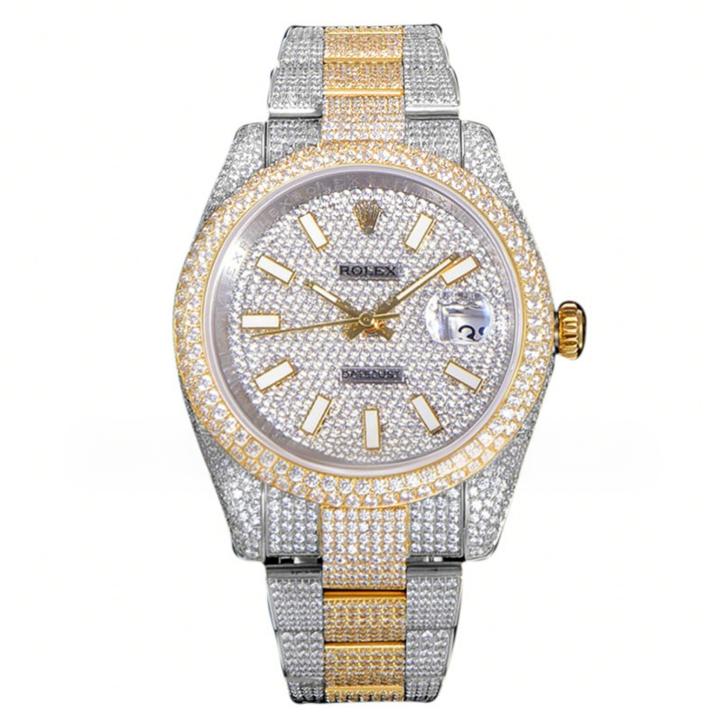 Rolex Datejust 41 126334 Diamond Paved Dial with Stick Markers in Yellow Gold-fasswatch