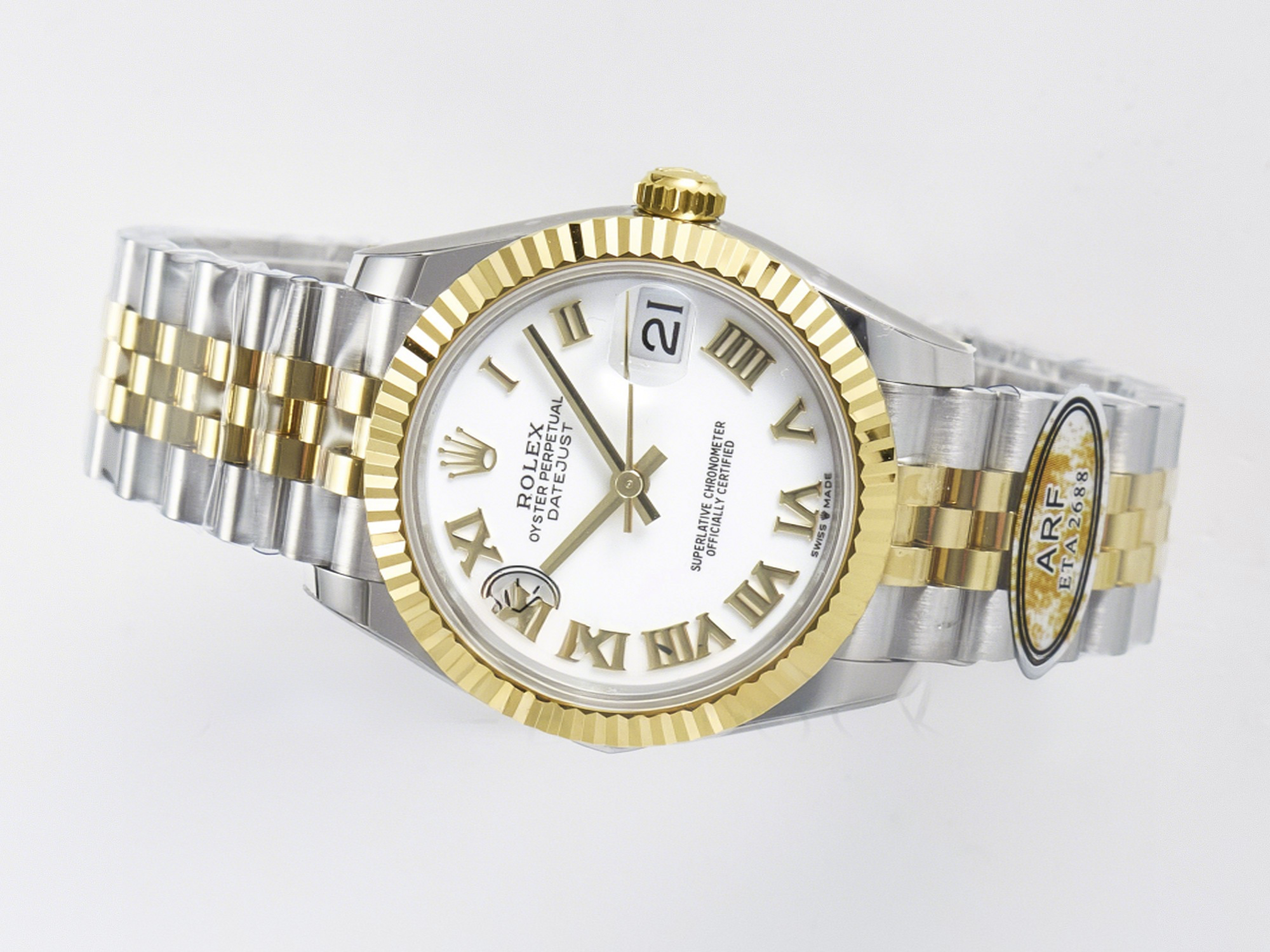 Rolex DateJust 31 278273 ARF 1:1 Best Edition 904L Steel White Roman Dial on SS/YG Jubilee Bracelet ETA 2688-fasswatch