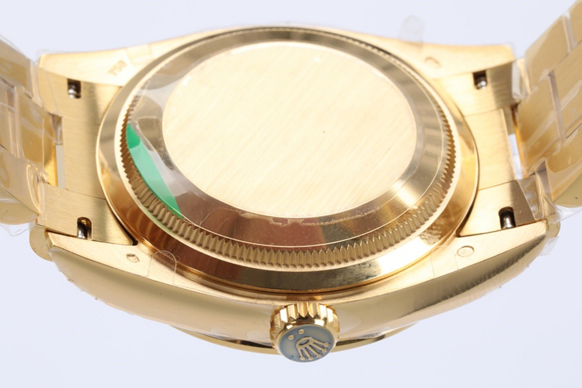 Rolex Day-Date 36 128348RBR MOP Dial with Diamond Bezel in Yellow Gold-fasswatch