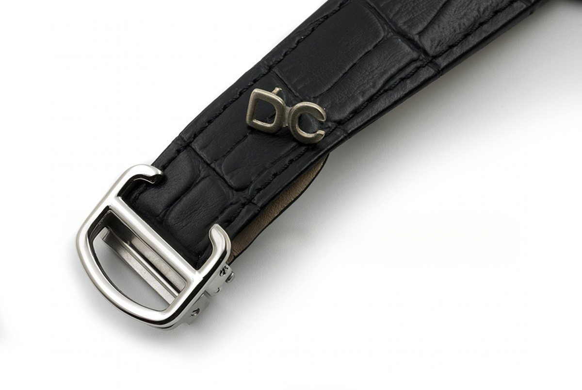 Calibre de Cartier White Dial on Black Leather Strap-fasswatch