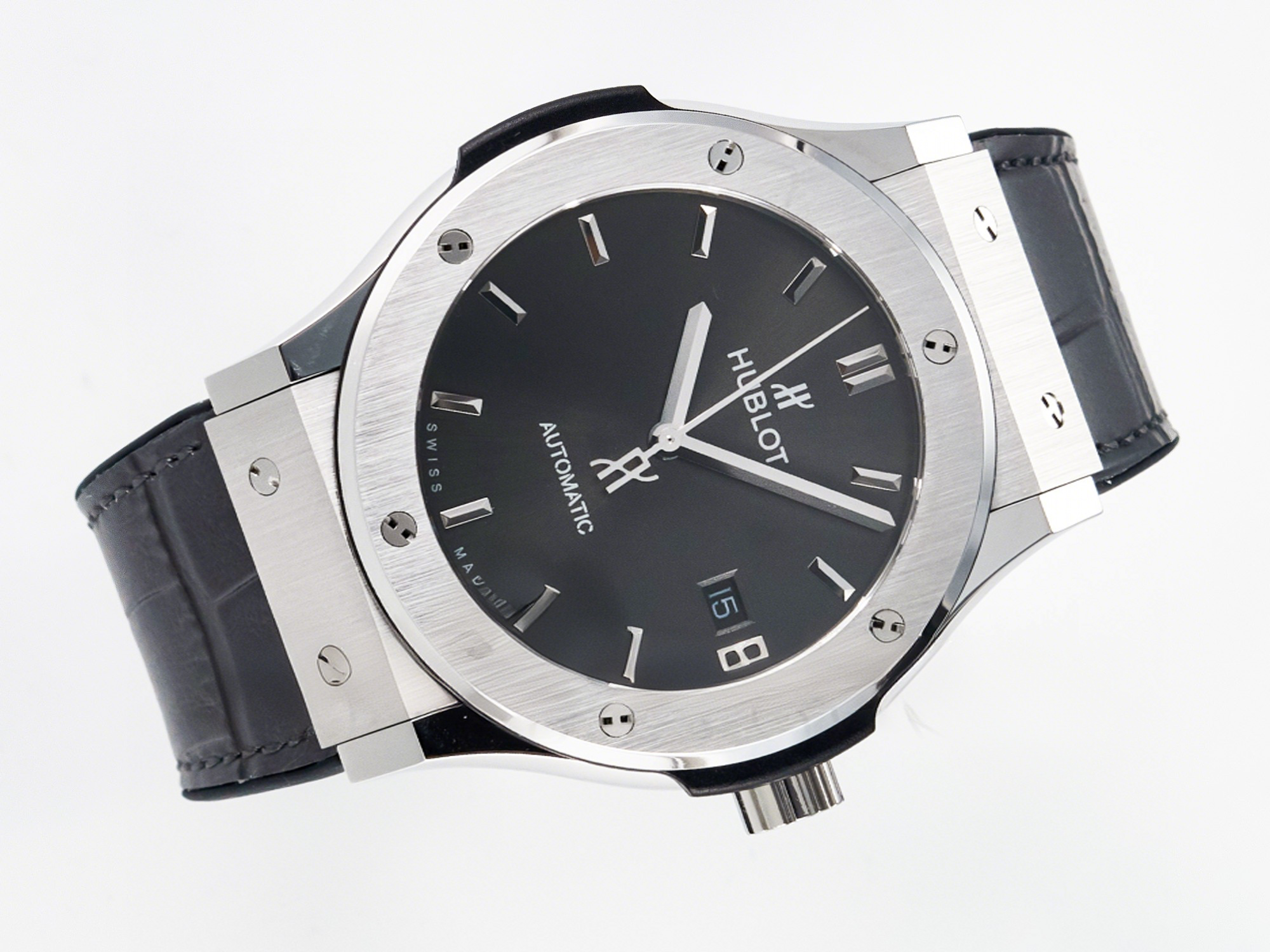 Hublot Classic Fusion Bang 42mm HBF 1:1 Best Edition Gray Dial on Gray Leather Strap A2892-fasswatch