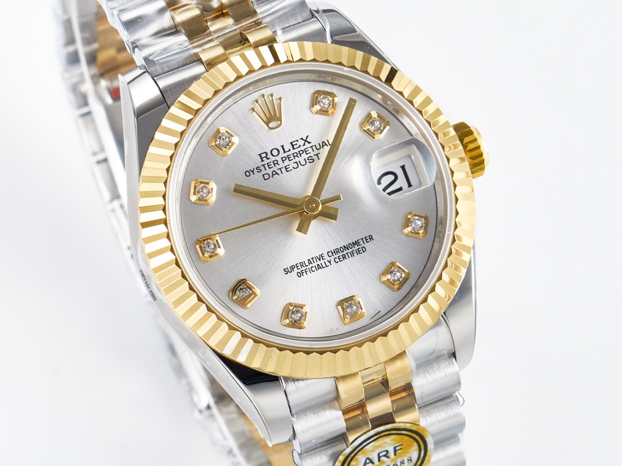 Rolex DateJust 31 278273 ARF 1:1 Best Edition 904L Steel Silver Diamonds Dial on SS/YG Jubilee Bracelet ETA 2688-fasswatch
