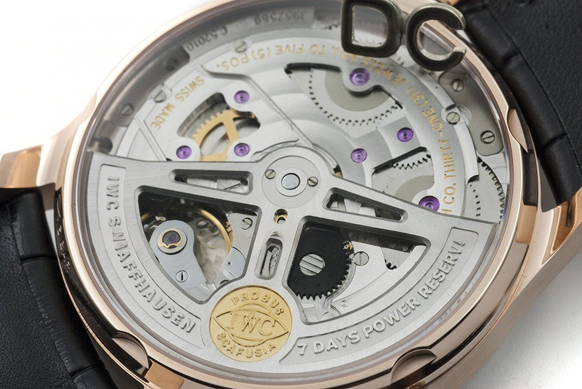 IWC Portuguese Automatic 7 Day IW5007 Black dial in Rose Gold-fasswatch