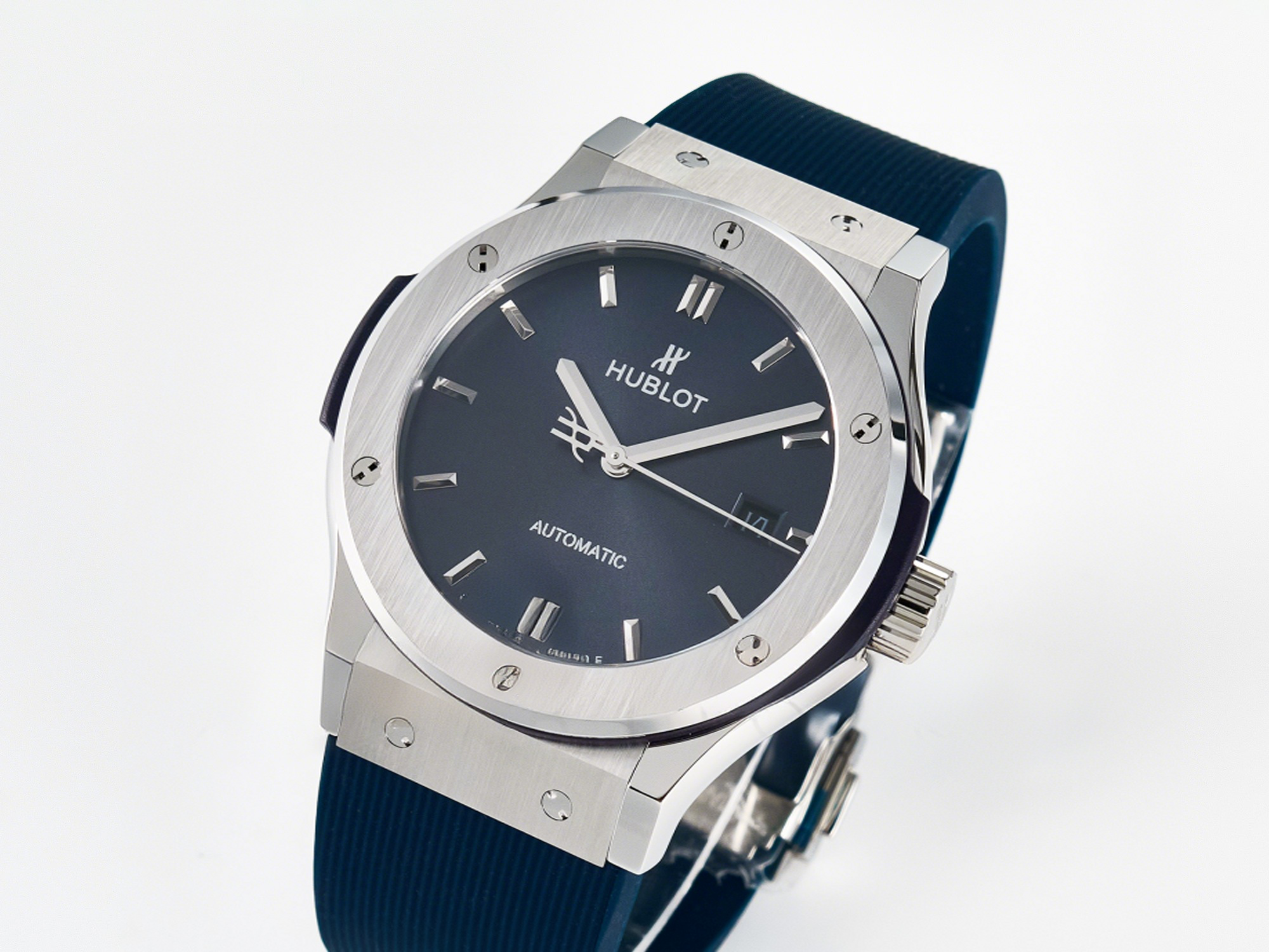 Hublot Classic Fusion Bang 42mm HBF 1:1 Best Edition Blue Dial on Blue Rubber Strap A2892-fasswatch