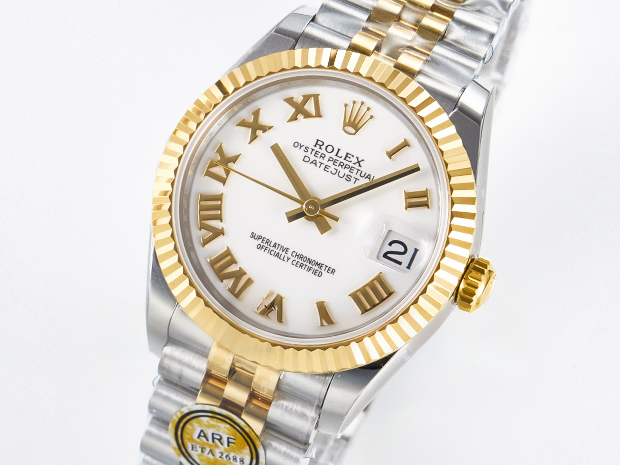 Rolex DateJust 31 278273 ARF 1:1 Best Edition 904L Steel White Roman Dial on SS/YG Jubilee Bracelet ETA 2688-fasswatch