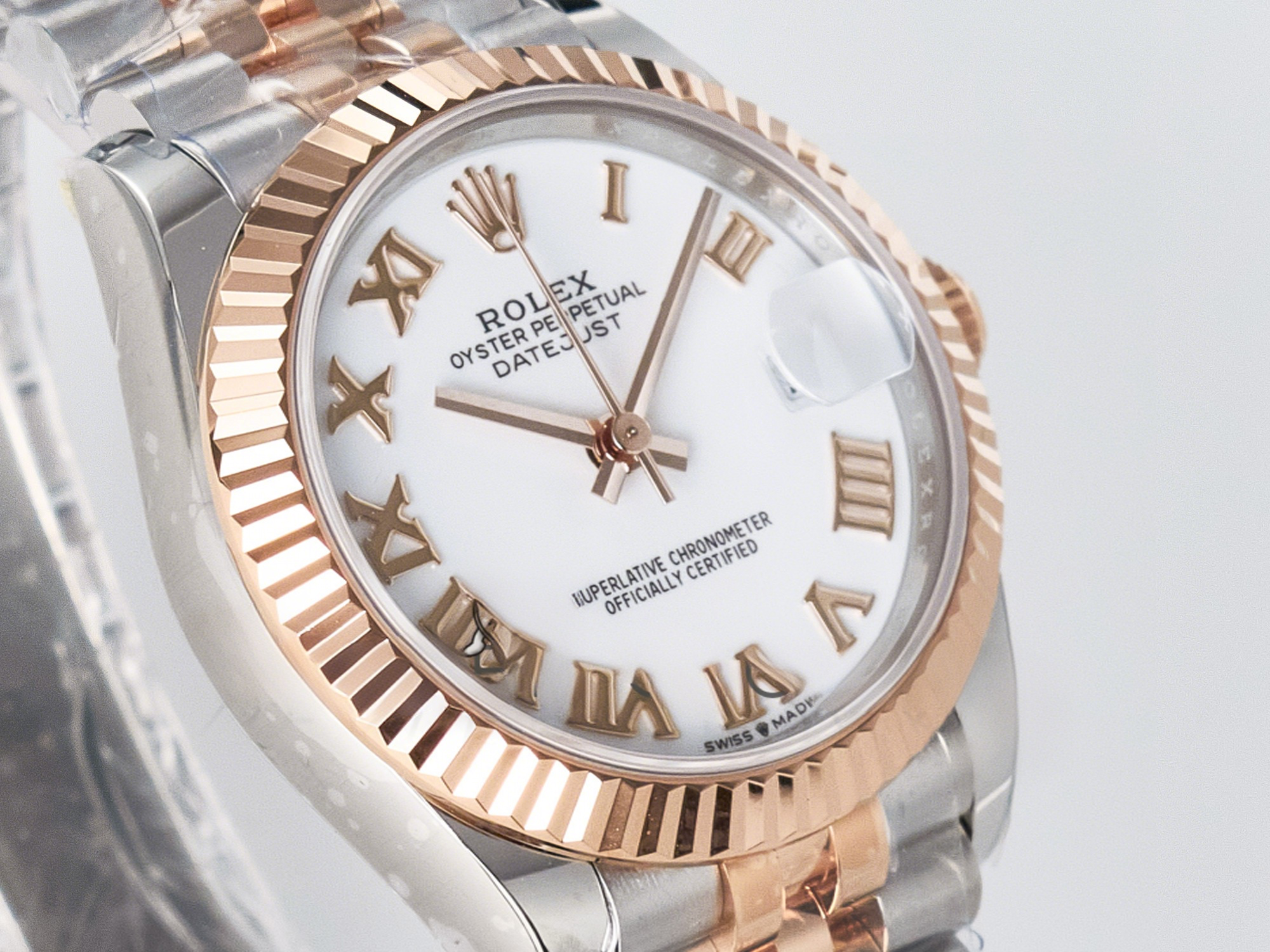 Rolex DateJust 31 278271 ARF 1:1 Best Edition 904L Steel White Roman Dial on SS/RG Jubilee Bracelet ETA 2688-fasswatch
