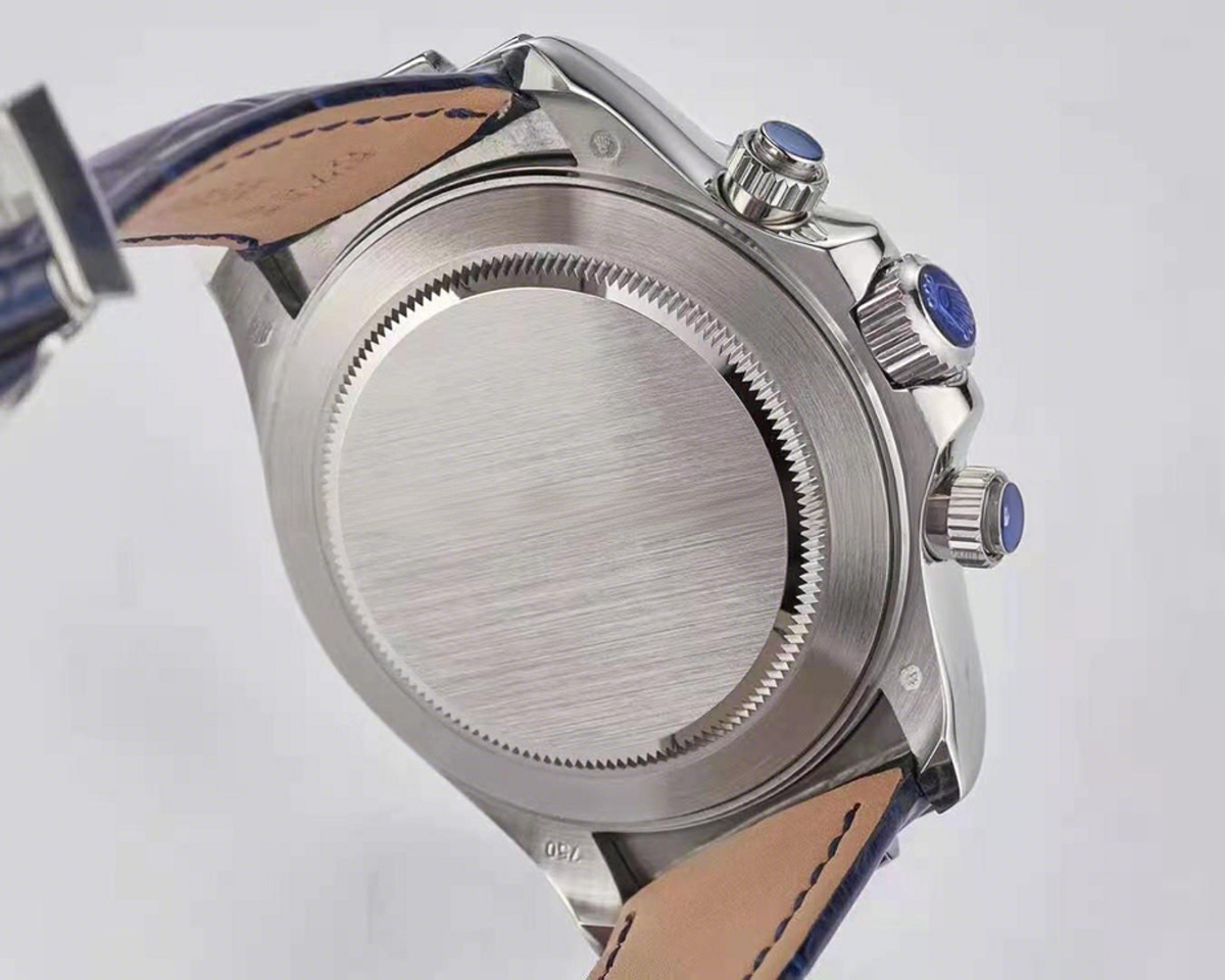 Rolex Daytona 116599 Diamond Paved Dial in White Gold on Blue Leather Strap-fasswatch