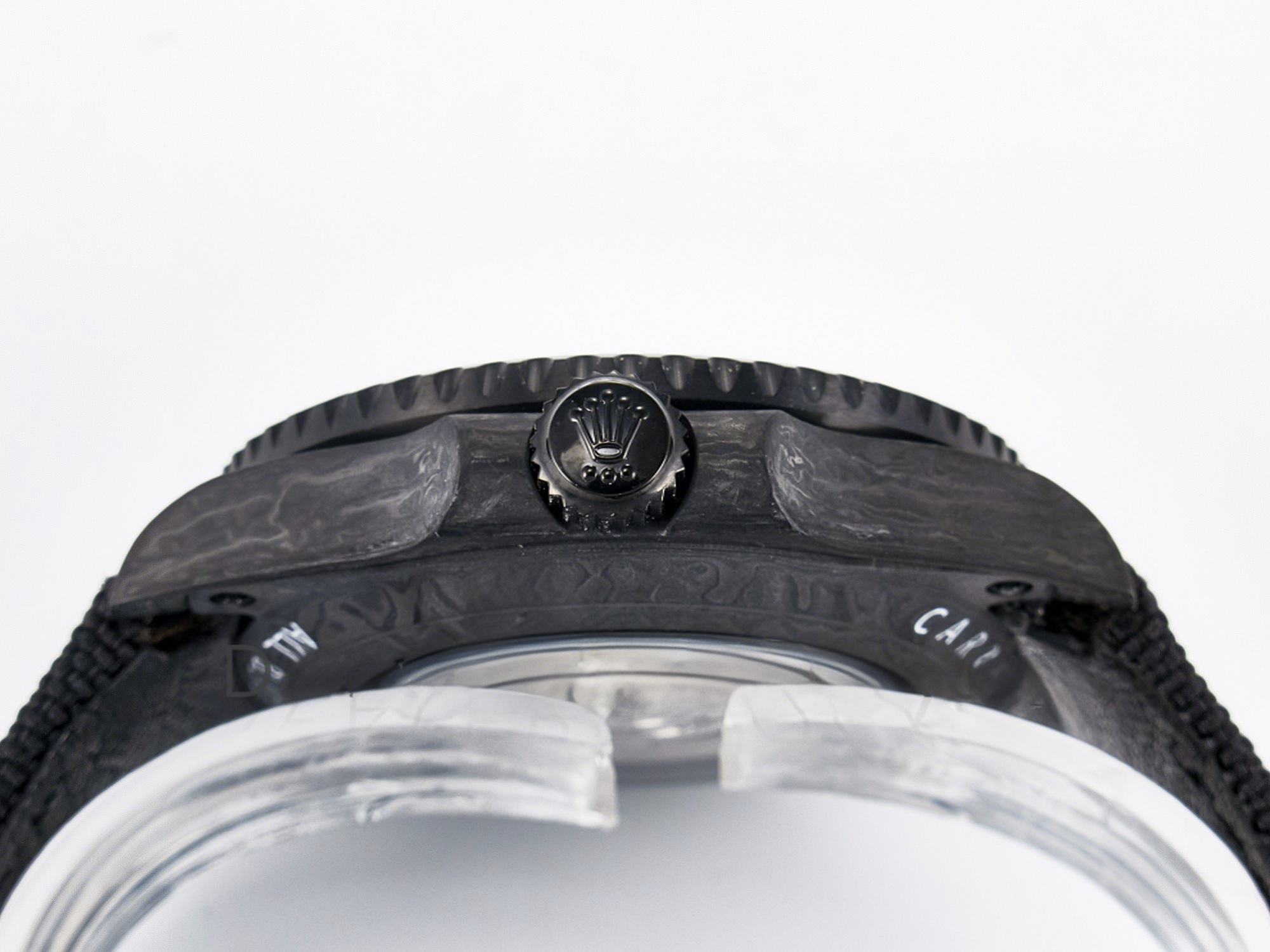 Rolex GMT Carbon DIWF Best Edition Black Carbon Dial SS Markers on Black Nylon Strap SA3285 CHS V2-fasswatch