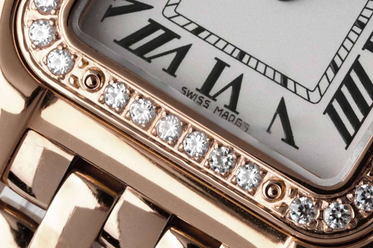 Cartier Panthère De Cartier 22mm White Dial in Rose Gold with Diamond Bezel-fasswatch