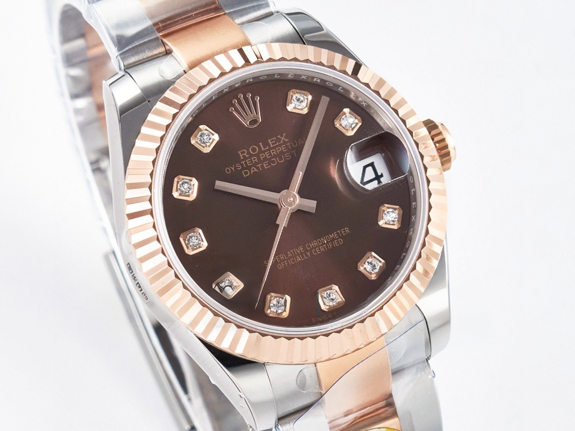Rolex DateJust 31 278271 ARF 1:1 Best Edition 904L Steel Brown Diamonds Dial on SS/RG Oyster Bracelet ETA 2688-fasswatch