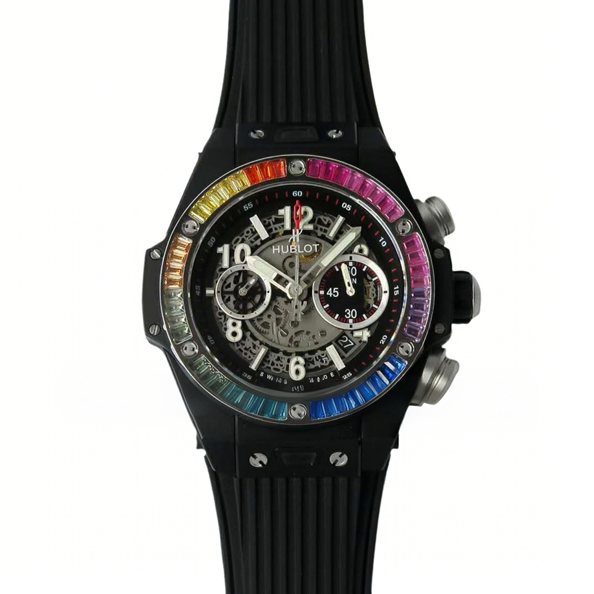 Hublot Big Bang Unico Black Magic with Rainbow Diamonds-fasswatch