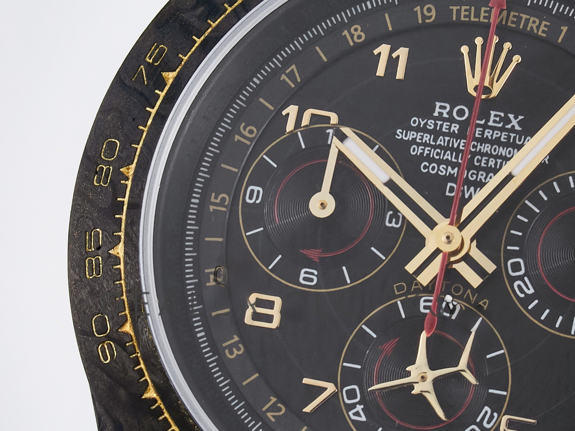 Rolex Daytona DIW “AVIA BLACK” Carbon DIWF 1:1 Best Edition Black/Red Dial on Black/Yellow Nylon Strap SH4130-fasswatch
