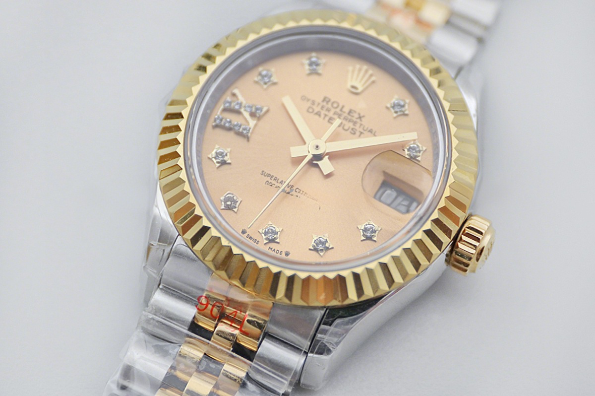 Rolex Ladies Datejust 279383RBR Champagne Dial with Diamond Marker in Yellow Gold/Steel-fasswatch