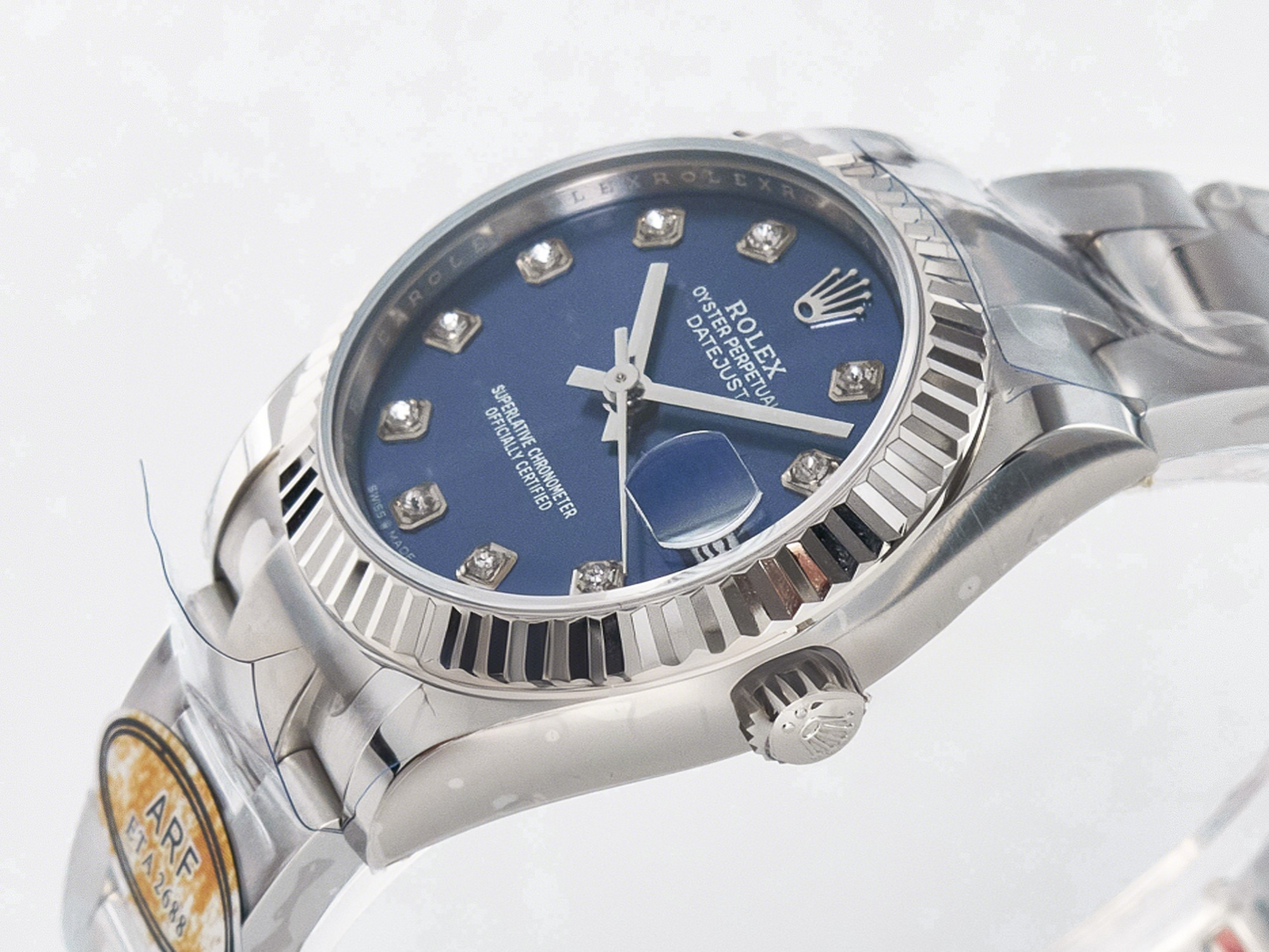 Rolex DateJust 31 278274 ARF 1:1 Best Edition 904L Steel Blue Diamonds Dial on SS Oyster Bracelet ETA 2688-fasswatch