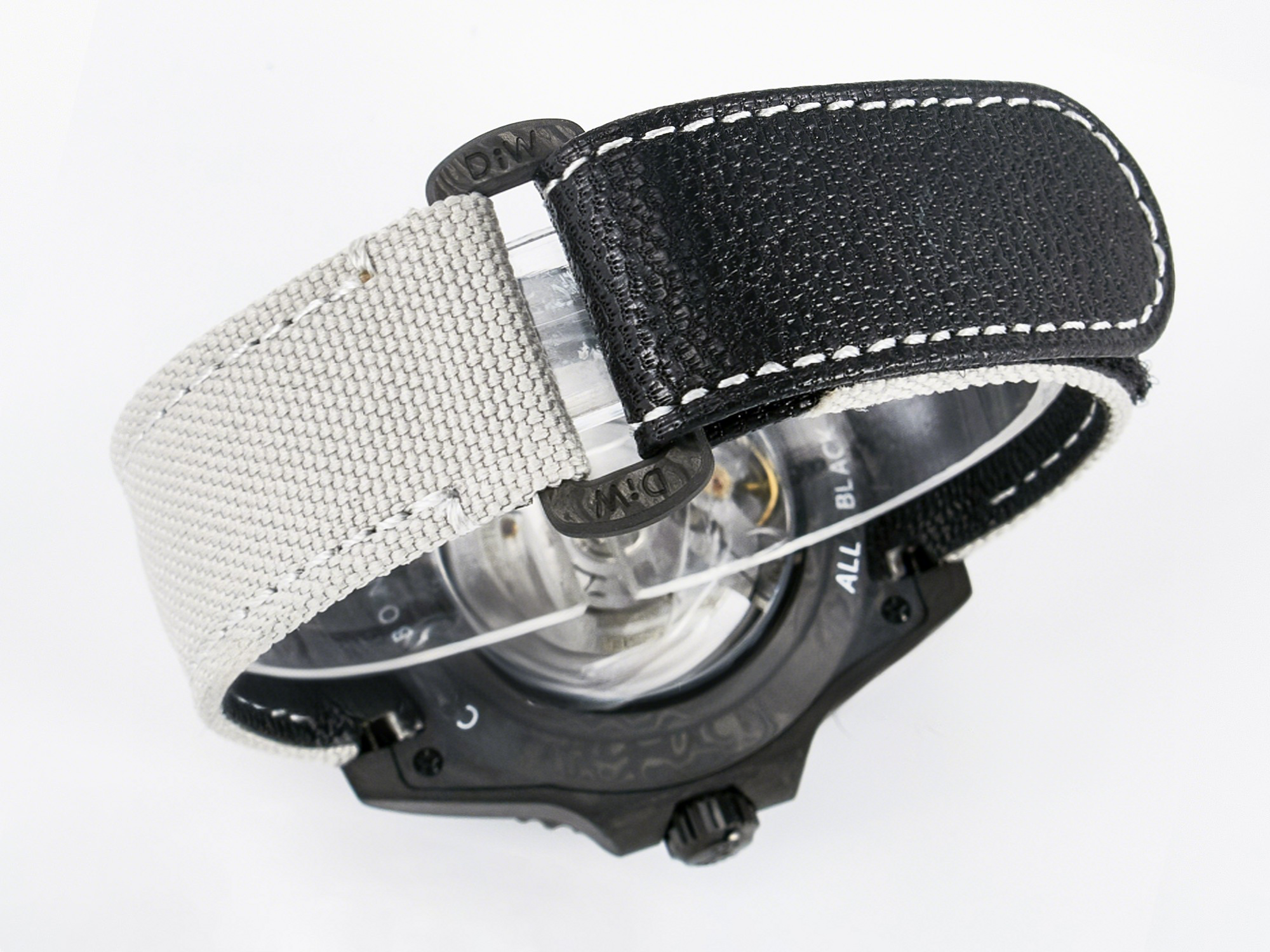 Rolex GMT Carbon DIWF Best Edition Black Carbon Dial SS Markers on White Nylon Strap SA3285 CHS V2-fasswatch