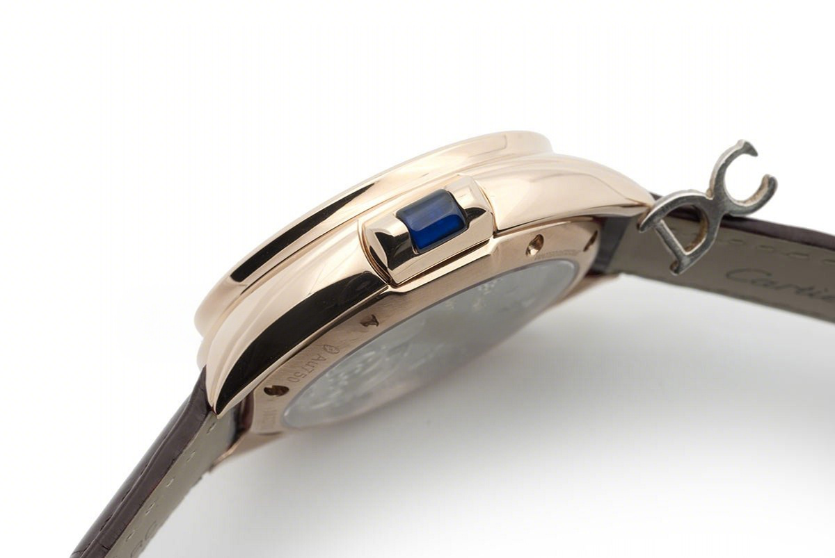 Cle de Cartier Tourbillon Rose Gold 35mm on Brown Leather Strap-fasswatch