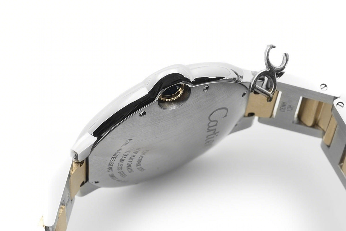 Cartier Ballon Bleu De Cartier 36mm Silver Dial in Steel/ Yellow Gold-fasswatch