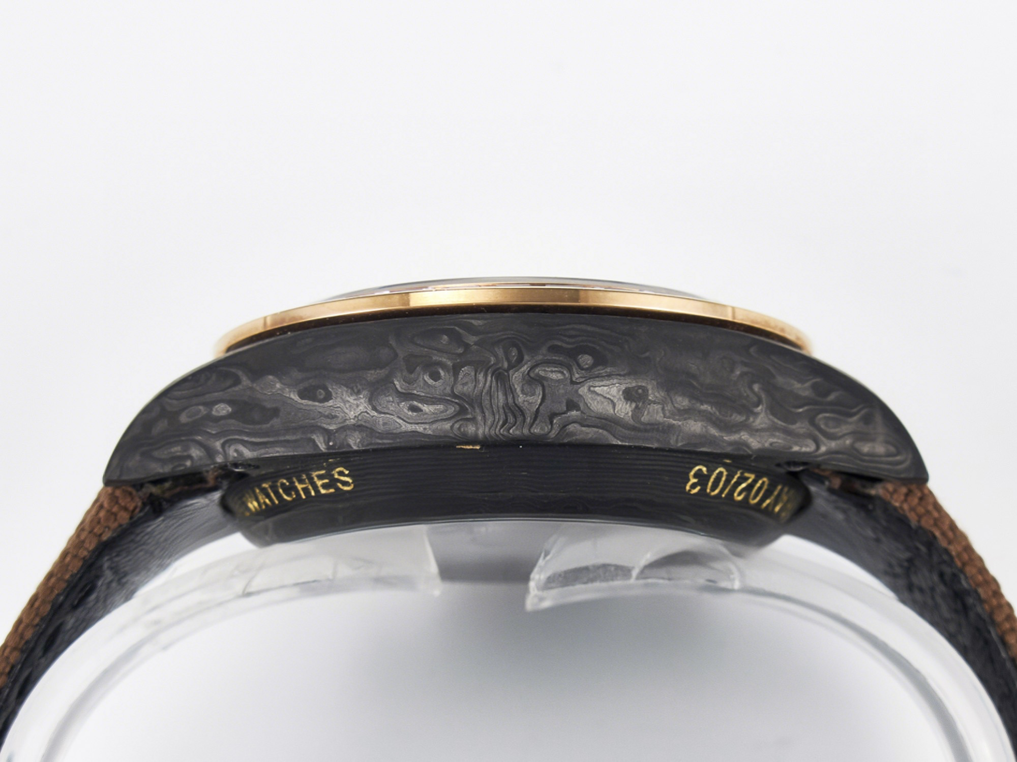 Rolex Daytona DIW Carbon Case DIWF Edition Black Dial Rainbow Diamonds Bezel on Brown Nylon Strap A7750-fasswatch