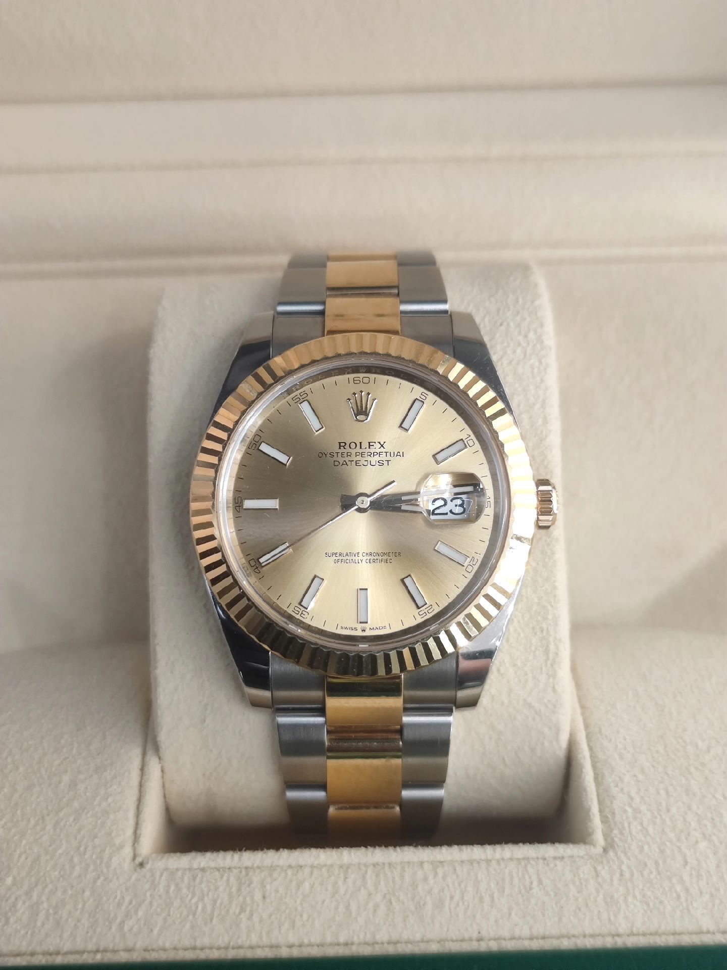 Rolex Datejust 41 Fluted Bezel Gold & Steel Watch 126333-0009-fasswatch