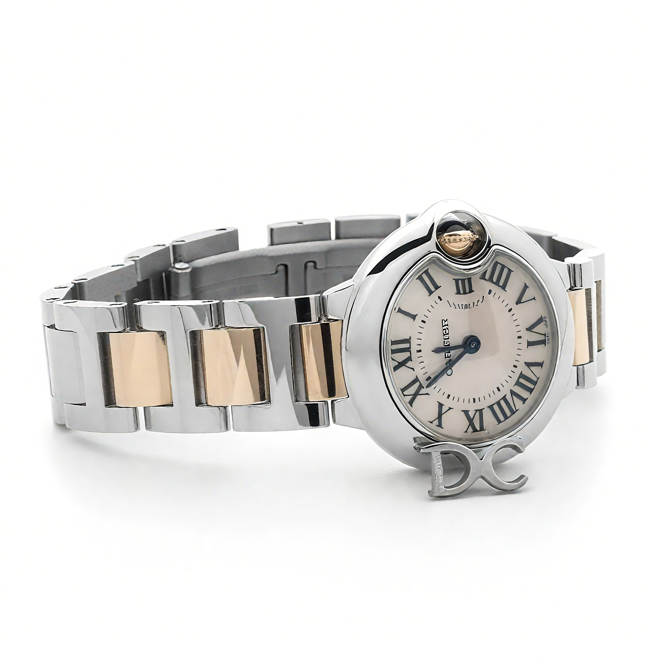 Cartier Ballon Bleu de Cartier 28mm Mother of Pearl Dial in Steel and Gold-fasswatch