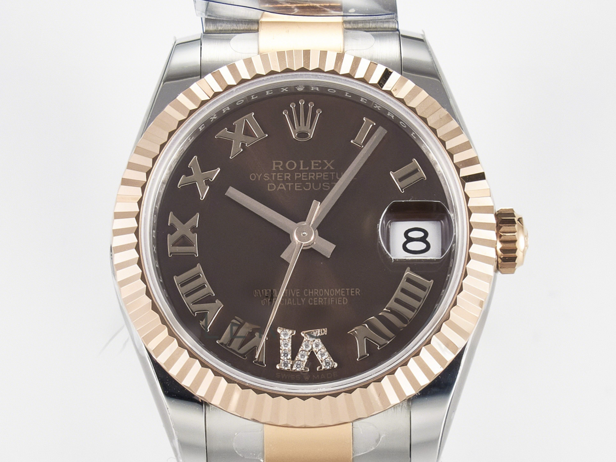 Rolex DateJust 31 278271 ARF 1:1 Best Edition 904L Steel Brown Roman Diamonds Dial on SS/RG Oyster Bracelet ETA 2688-fasswatch