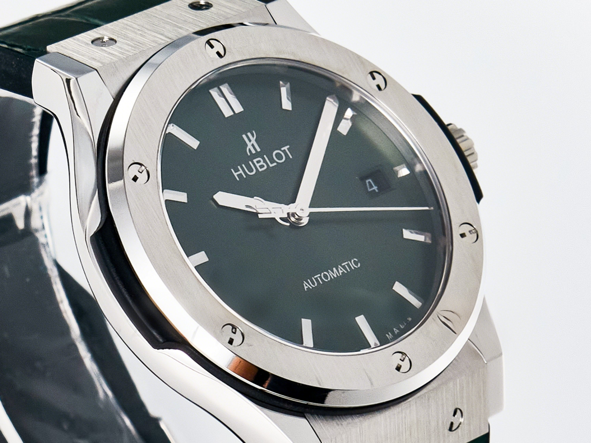Hublot Classic Fusion Bang 42mm HBF 1:1 Best Edition Green Dial on Green Leather Strap A2892-fasswatch