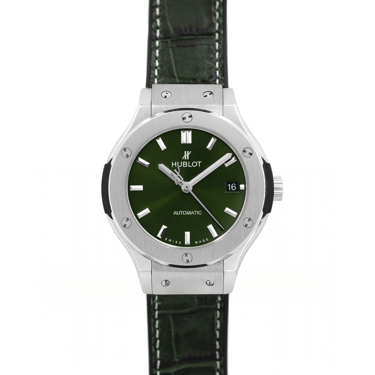 Hublot Classic Fusion Automatic 38mm Green Dial in Titanium-fasswatch