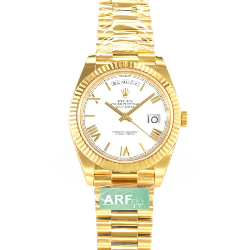 Rolex Daydate 40 228238 White Dial with Roman Marker in Yellow Gold (Gain Weight)-fasswatch