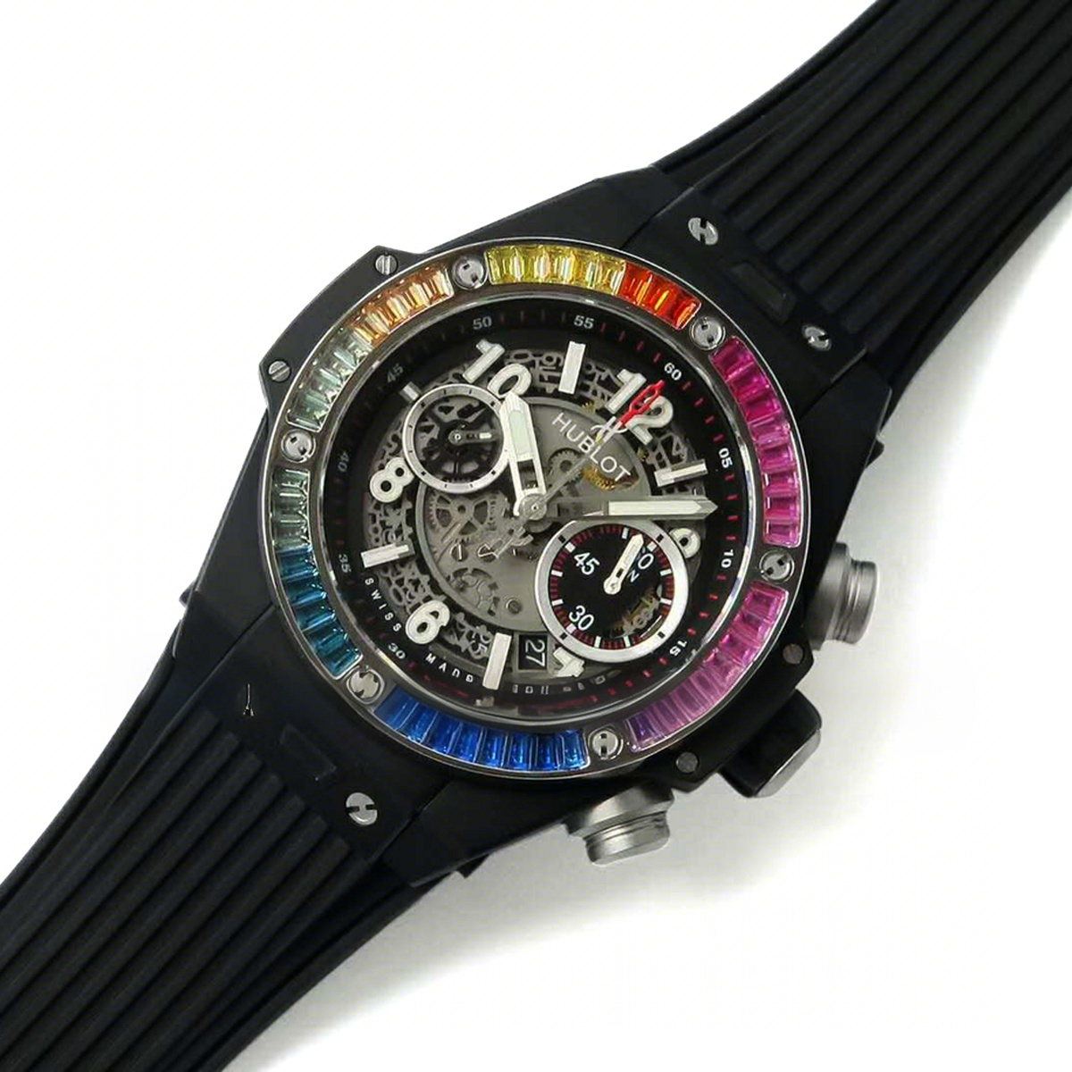 Hublot Big Bang Unico Black Magic with Rainbow Diamonds-fasswatch