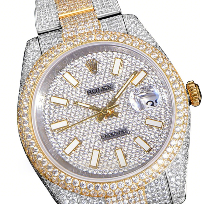 Rolex Datejust 41 126334 Diamond Paved Dial with Stick Markers in Yellow Gold-fasswatch