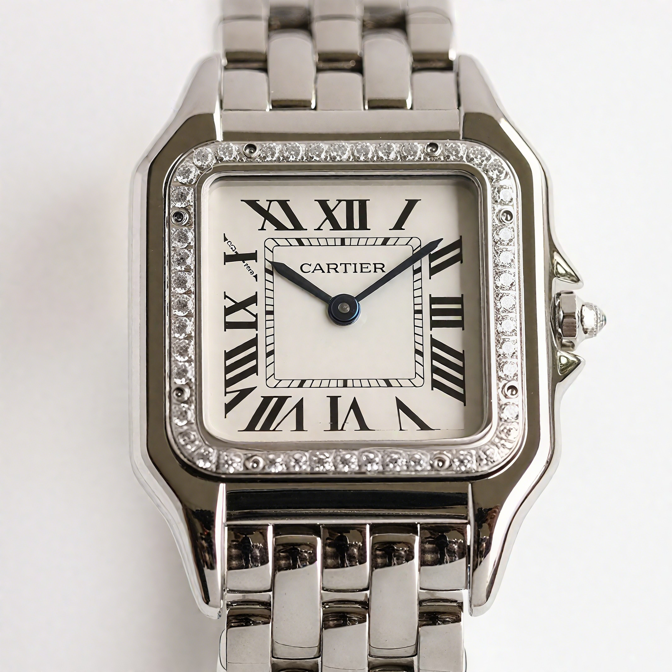 Cartier Panthère De Cartier 27mm White Dial in Steel-fasswatch