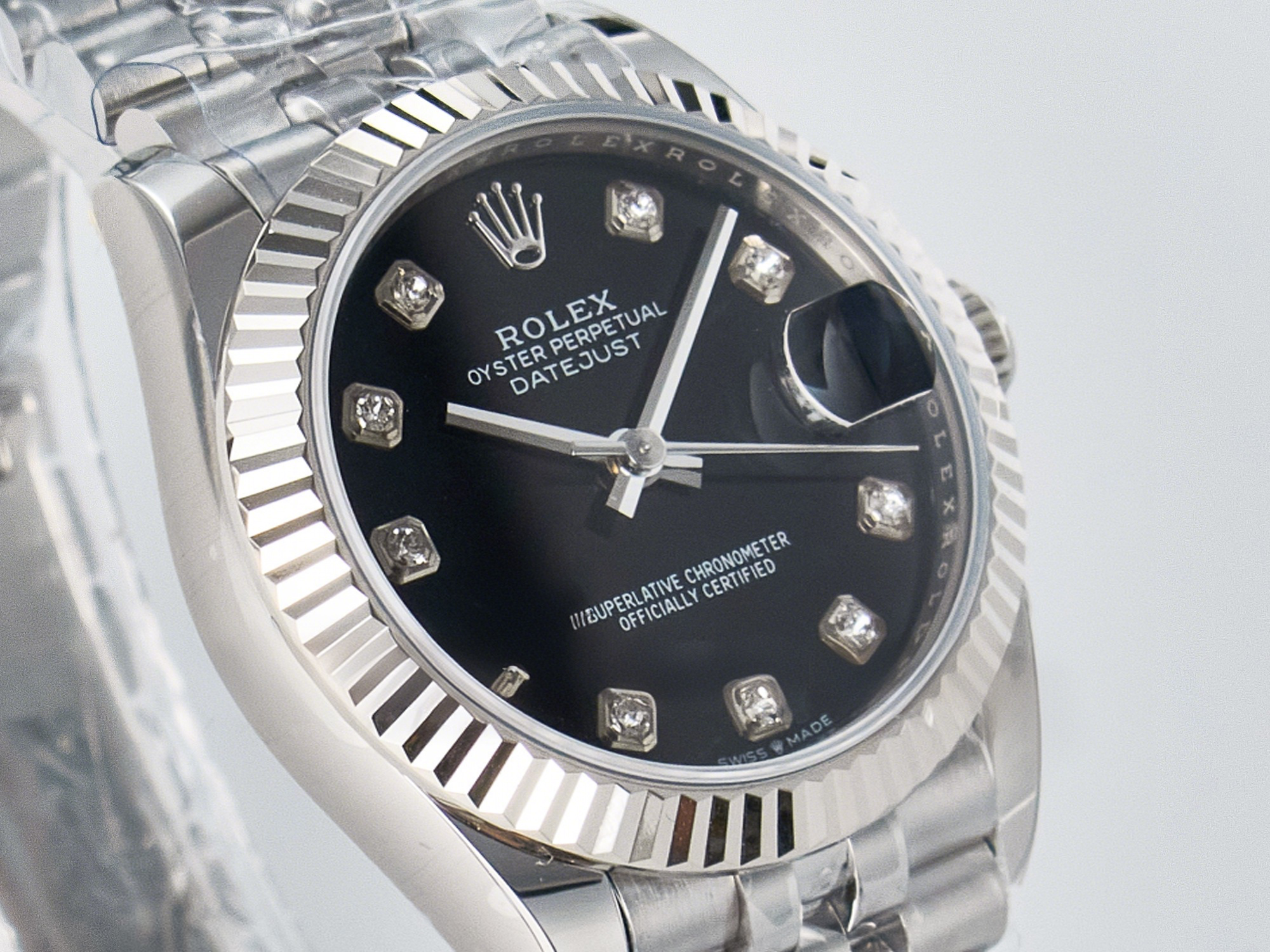 Rolex DateJust 31 278274 ARF 1:1 Best Edition 904L Steel Black Diamonds Dial on SS Jubilee Bracelet ETA 2688-fasswatch