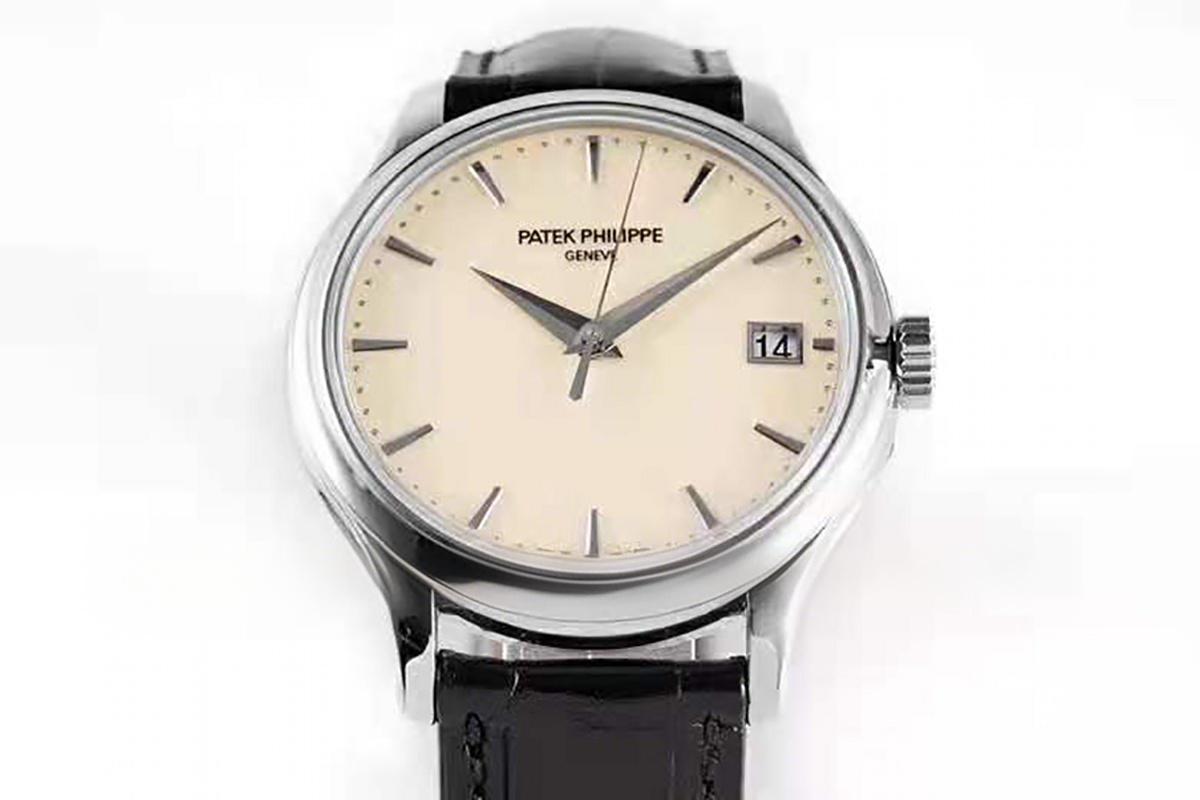 Patek Philippe Calatrava 5227 White Dial in White Gold on Black Leather Strap-fasswatch