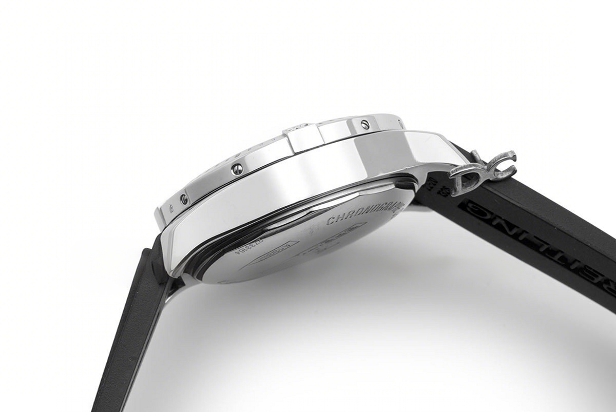 Breitling Colt Chronograph 44mm White Dial in Steel on Black Rubber Strap-fasswatch