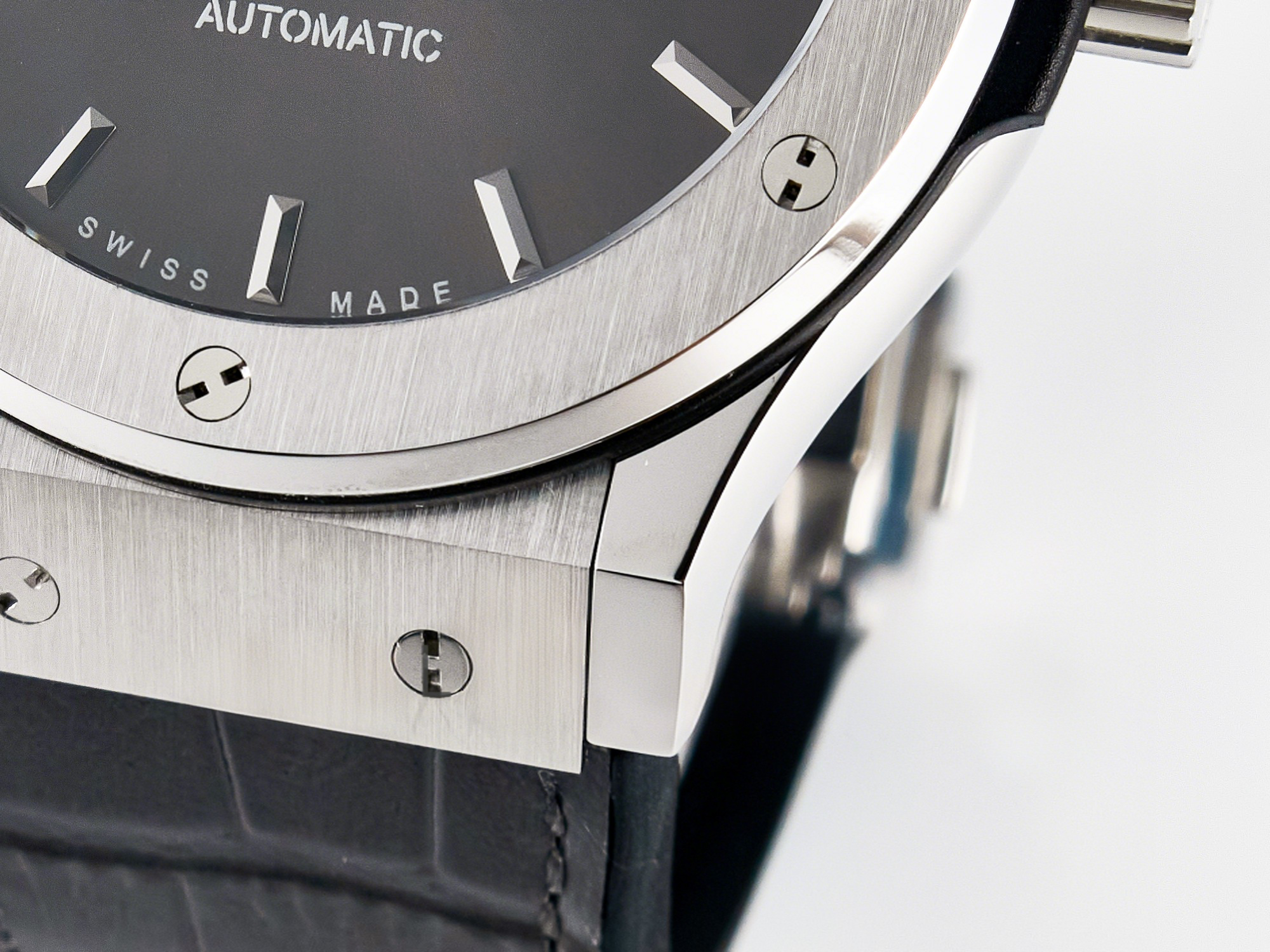 Hublot Classic Fusion Bang 42mm HBF 1:1 Best Edition Gray Dial on Gray Leather Strap A2892-fasswatch