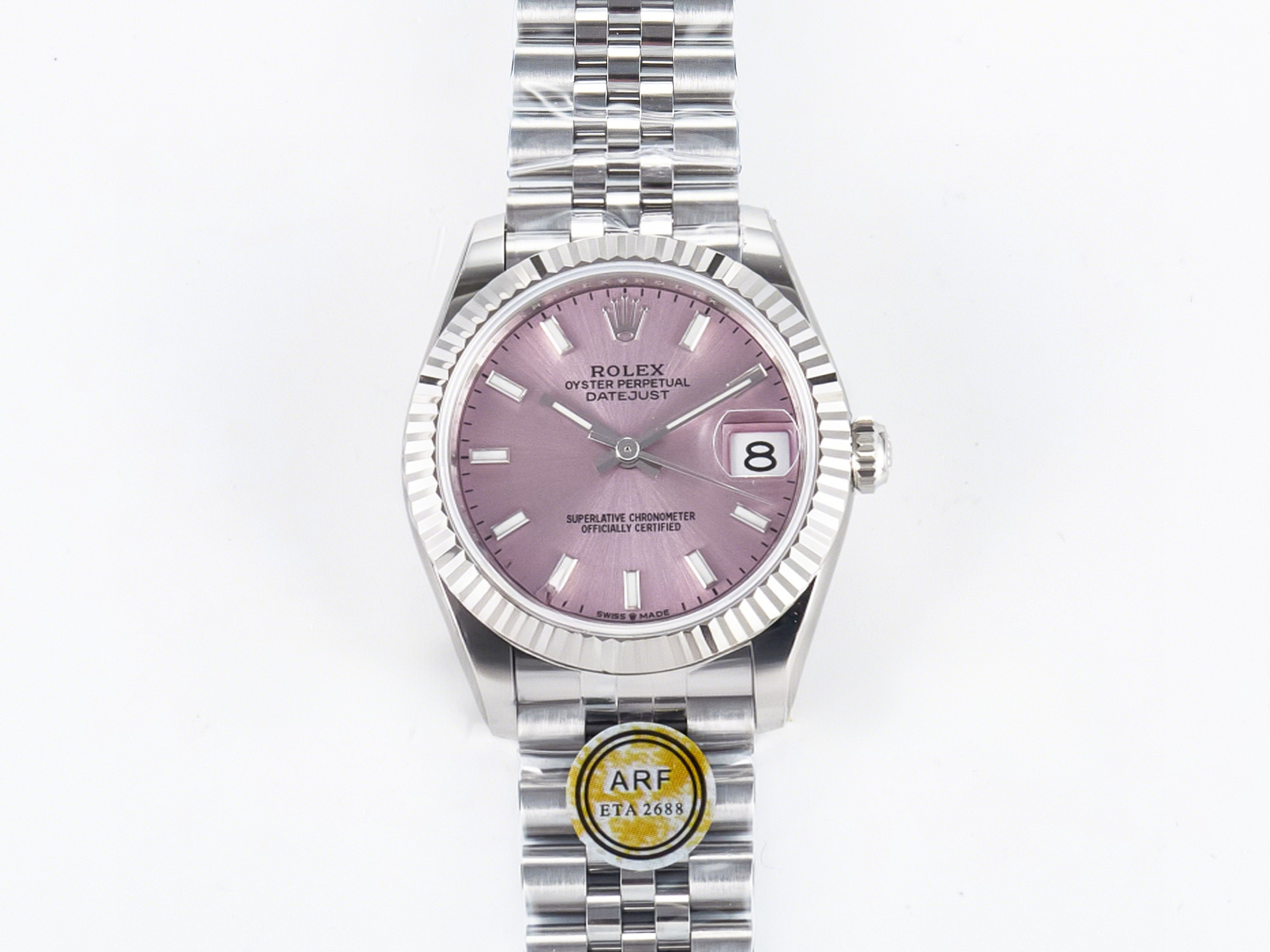 Rolex DateJust 31 278274 ARF 1:1 Best Edition 904L Steel Pink Dial Stick Marker on SS Jubilee Bracelet ETA 2688-fasswatch