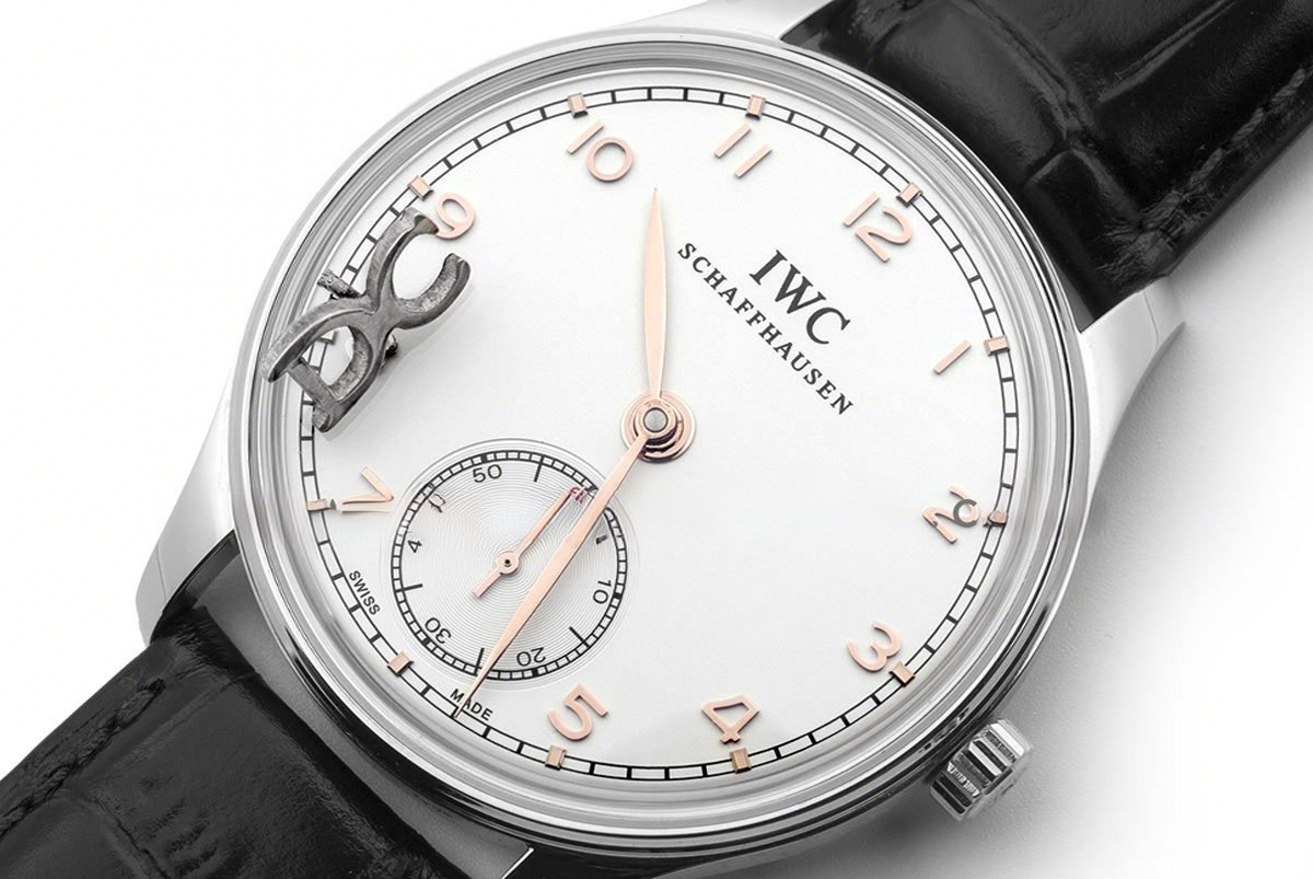 IWC Portuguese Hand Wound Eight Days IW545408 White RG Dial in Steel-fasswatch