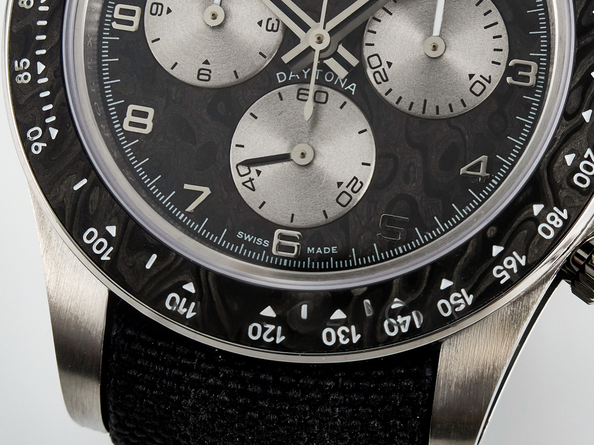 Rolex Daytona EXCEPTIONAL-1 DIWF Best Edition Gray Dial on Black Nylon Strap SH4130-fasswatch