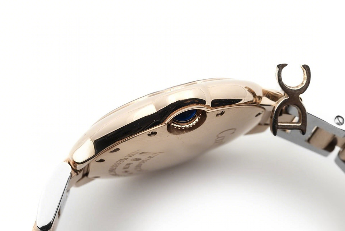 Cartier Ballon Bleu De Cartier 28mm White Dial in Pink Gold/Steel-fasswatch