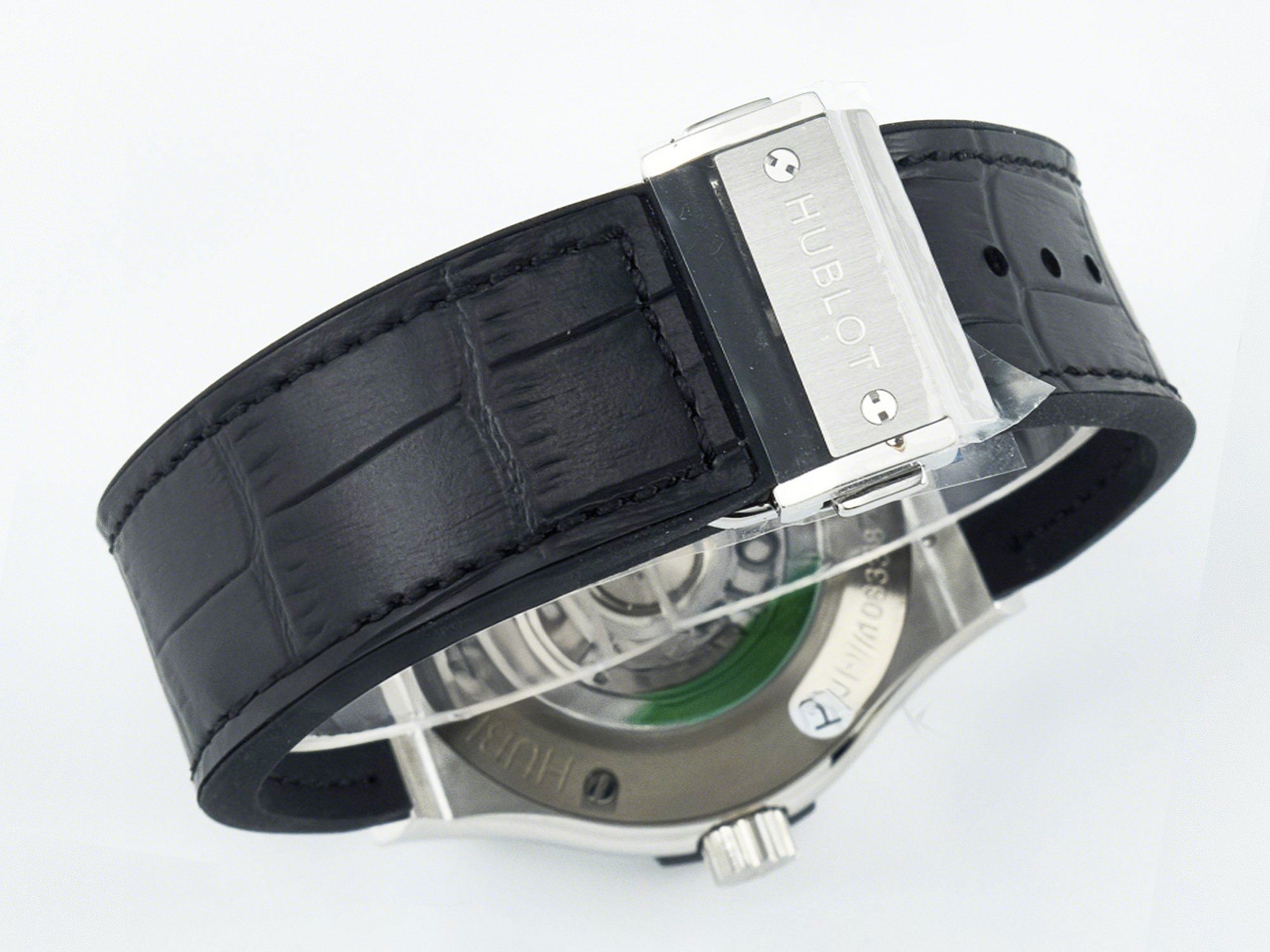 Hublot Classic Fusion Bang 42mm HBF 1:1 Best Edition Black Dial Diamonds Bezel on Black Leather Strap A2892-fasswatch