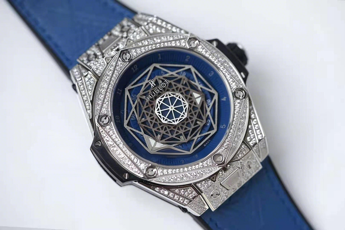 Hublot Big Bang Unico Sang Bleu Steel Pave Blue-fasswatch