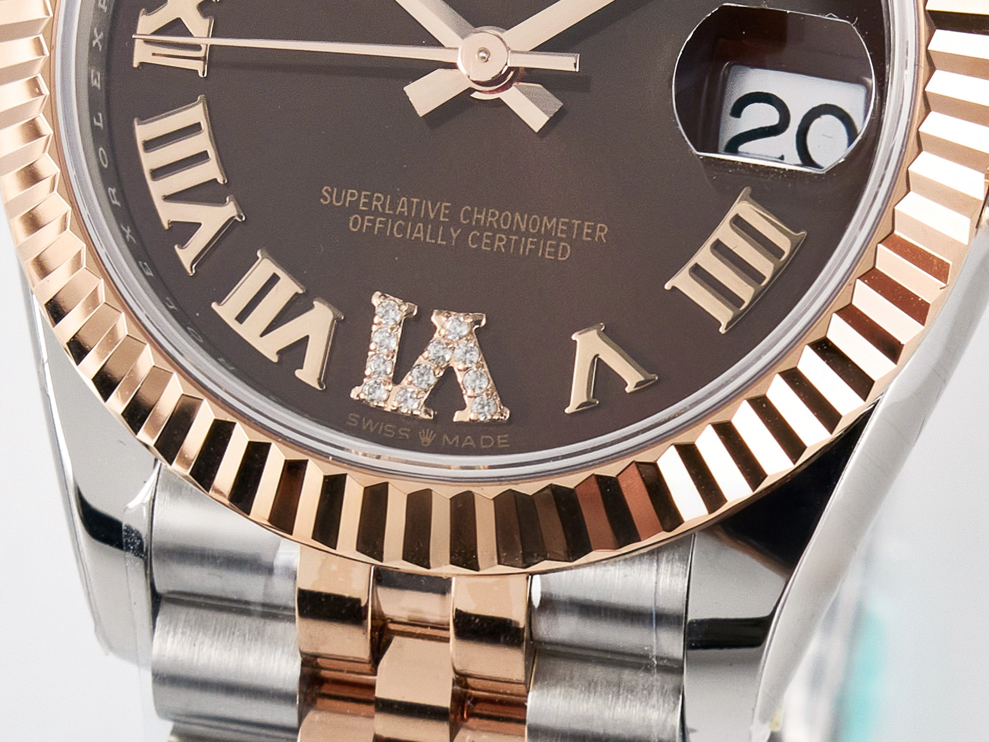 Rolex DateJust 31 278271 ARF 1:1 Best Edition 904L Steel Purple Roman Diamonds Dial on SS/RG Jubilee Bracelet ETA 2688-fasswatch