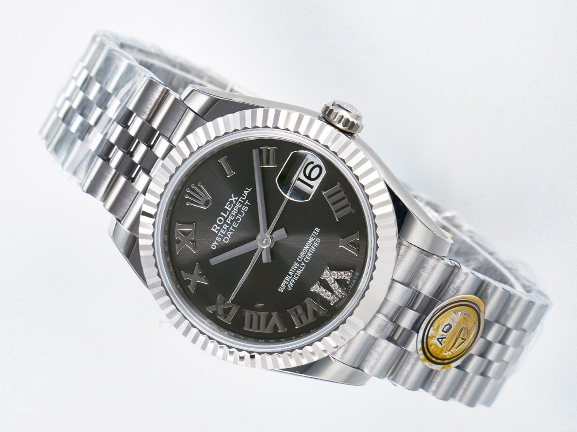 Rolex DateJust 31 278274 ARF 1:1 Best Edition 904L Steel Gray Roman Diamonds Dial on SS Jubilee Bracelet ETA 2688-fasswatch