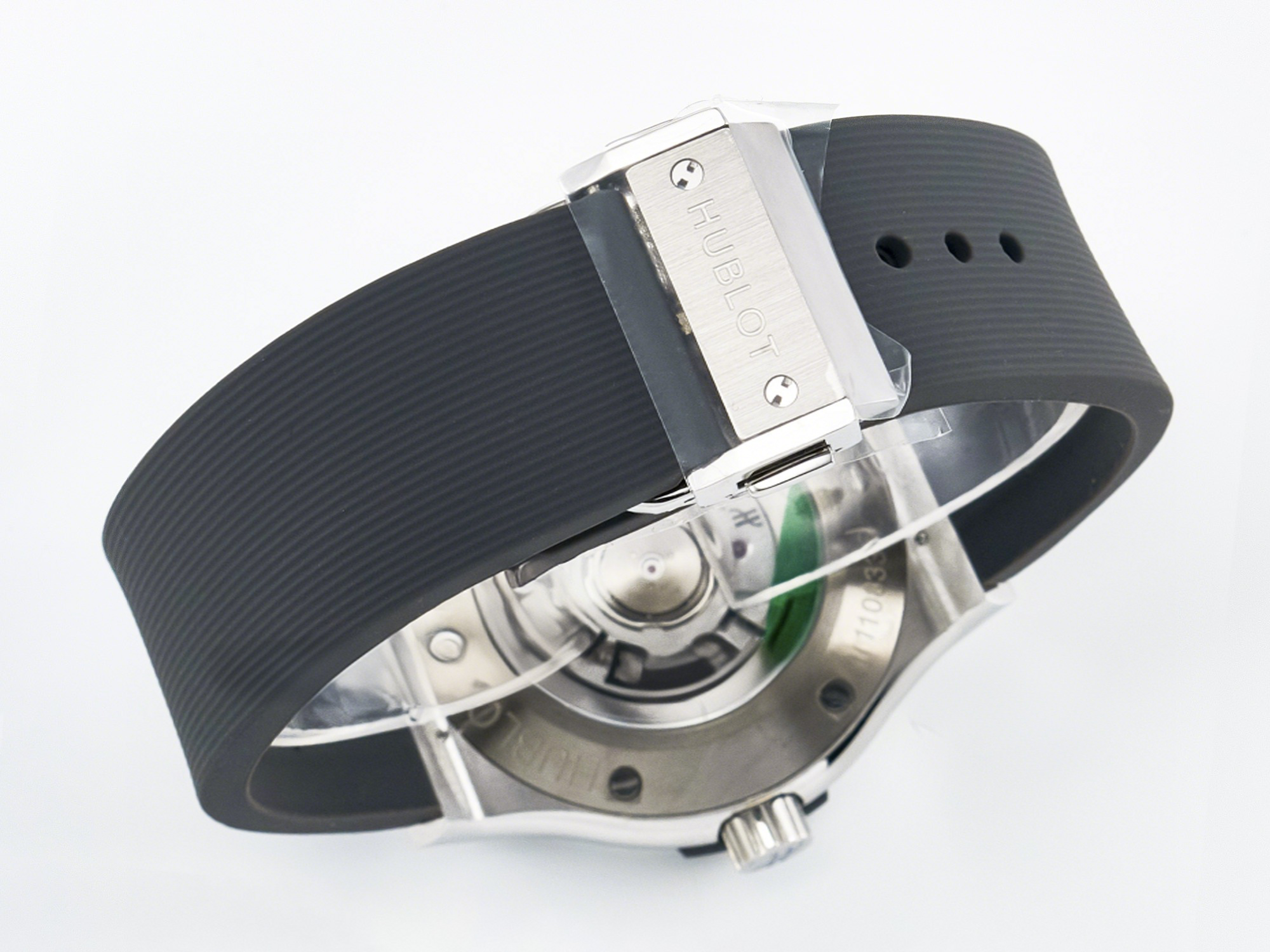 Hublot Classic Fusion Bang 42mm HBF 1:1 Best Edition Gray Dial Diamonds Bezel on Gray Rubber Strap A2892-fasswatch