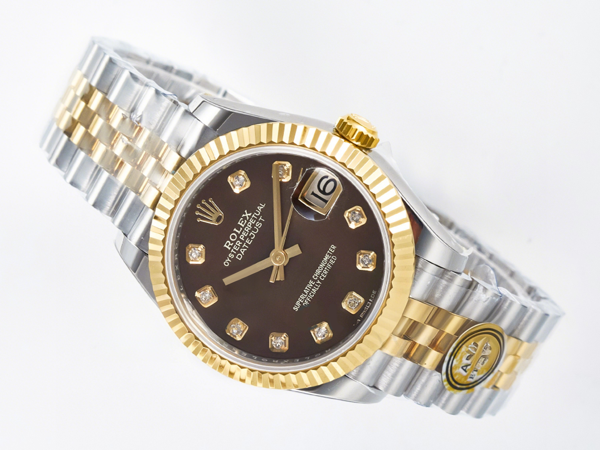 Rolex DateJust 31 278273 ARF 1:1 Best Edition 904L Steel Brown Diamonds Dial on SS/YG Jubilee Bracelet ETA 2688-fasswatch